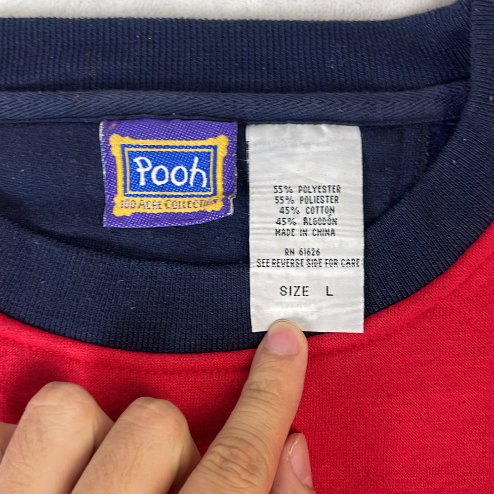 Winnie the Pooh Disney Unisex Adults Sweatshirt Navy Blue Size L Tigger Vintage - Picture 2 of 6
